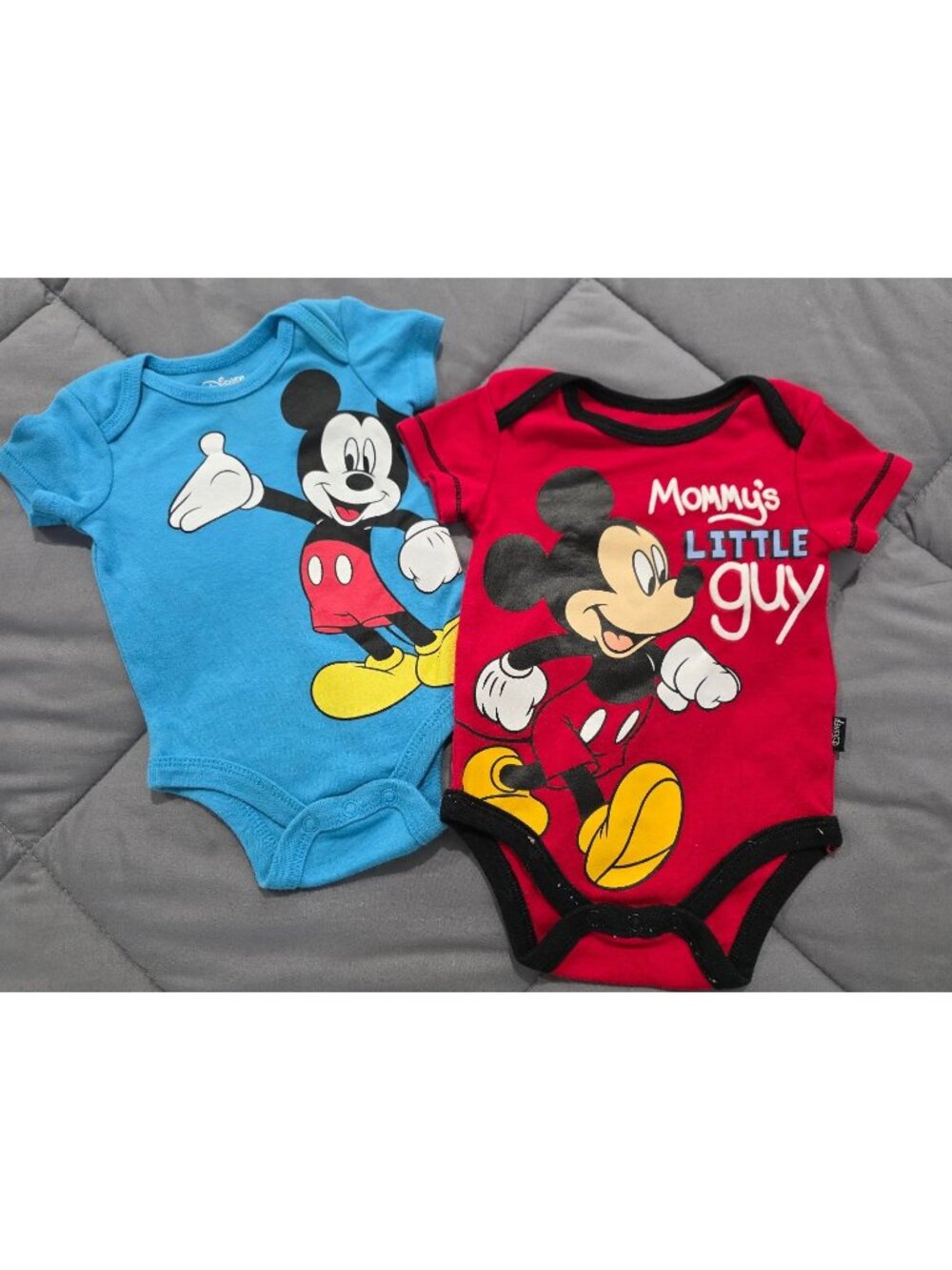 Lot of 2 Boy's 0-3 Month Disney baby Mickey Mouse Onsies